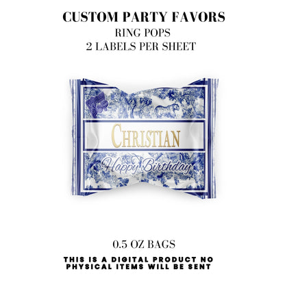 Classic Toile De Juoy Blue Party Printable Favor Designs DFY