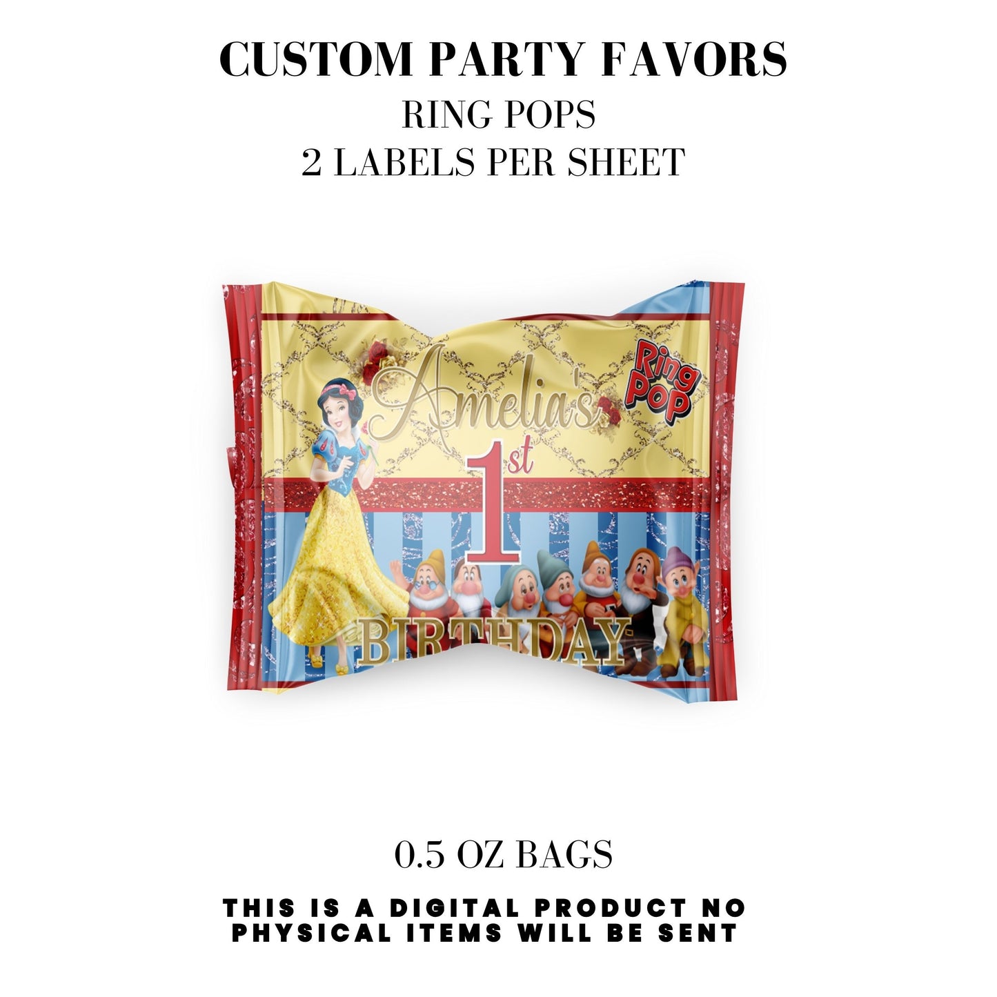 Snow White Party Favor Templates Bundle