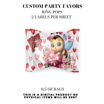 Bee My Valentine Party Favors Templates Bundle