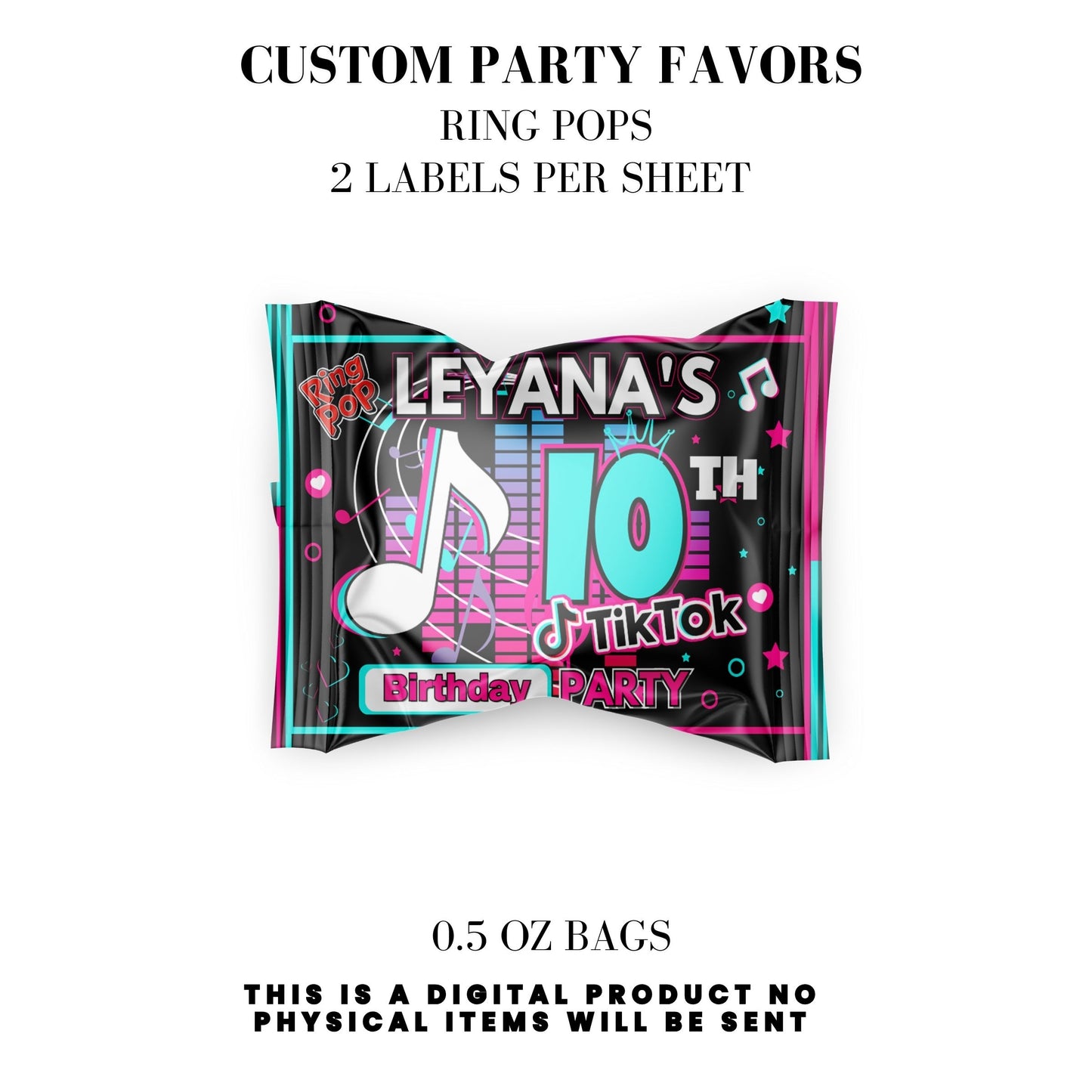 Tik Tok Social Media Party Printable Favor Designs DFY
