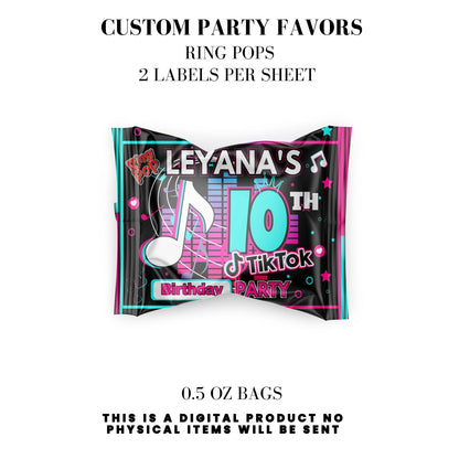 Tik Tok Social Media Party Printable Favor Designs DFY