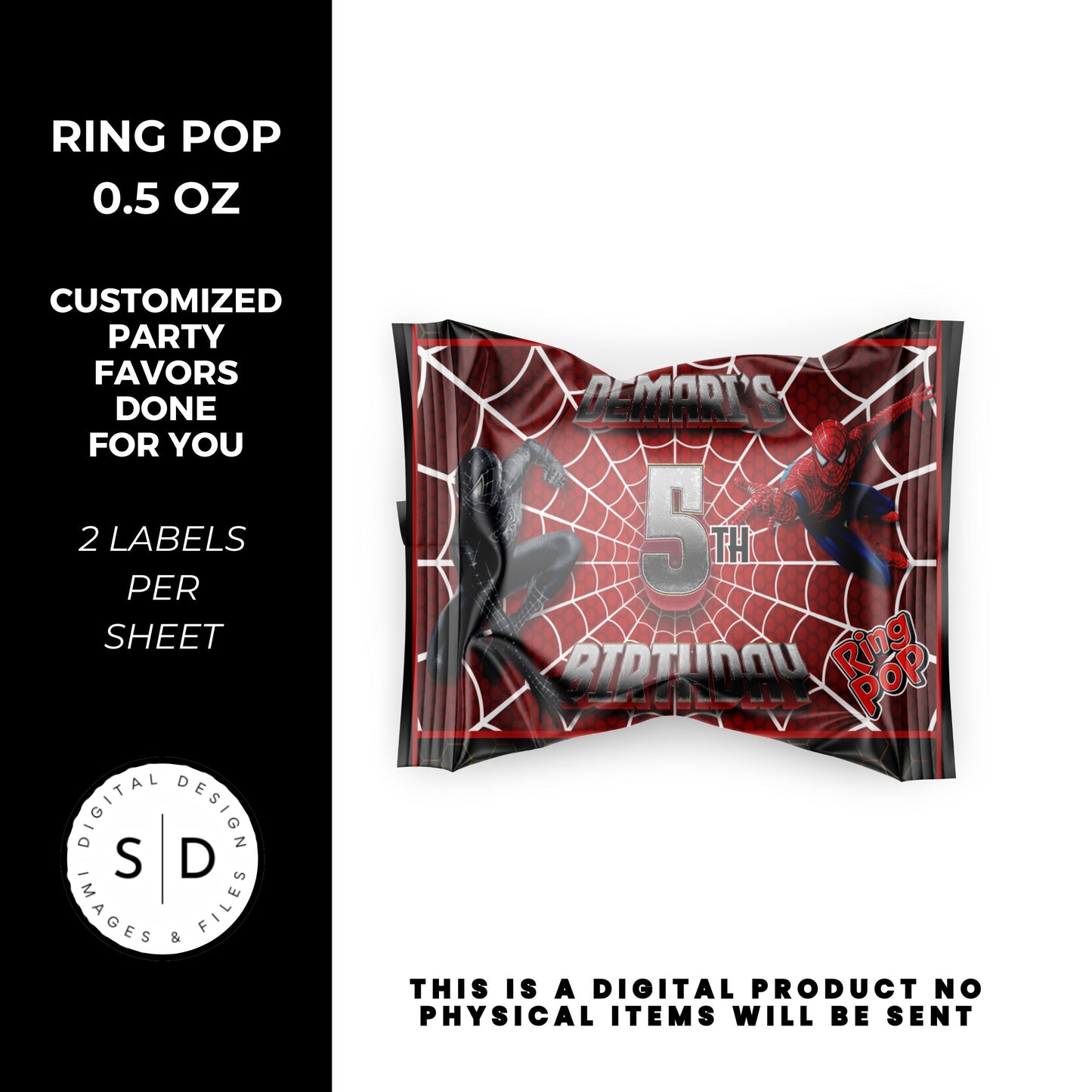 Spiderman Vs Venom Party Favors DFY
