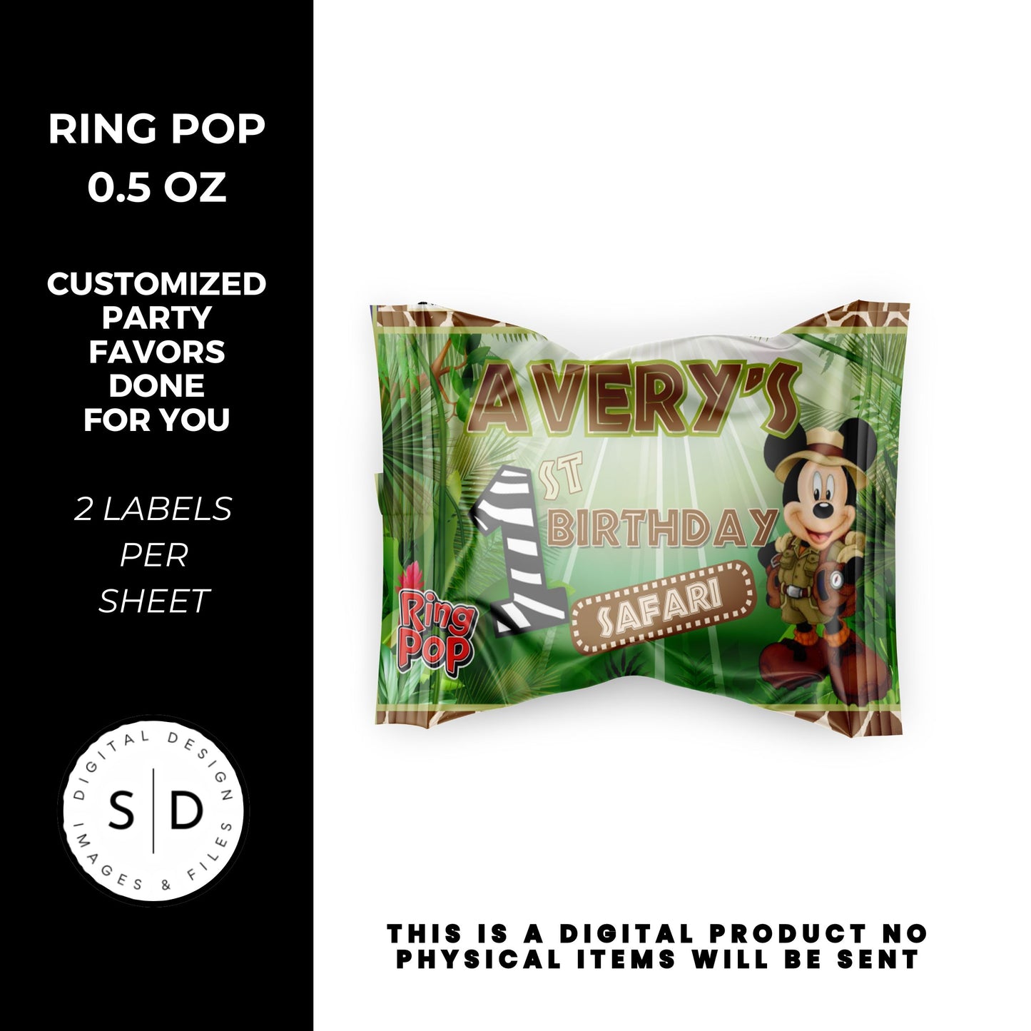 Mouse Safari Birthday Party Favors DFY