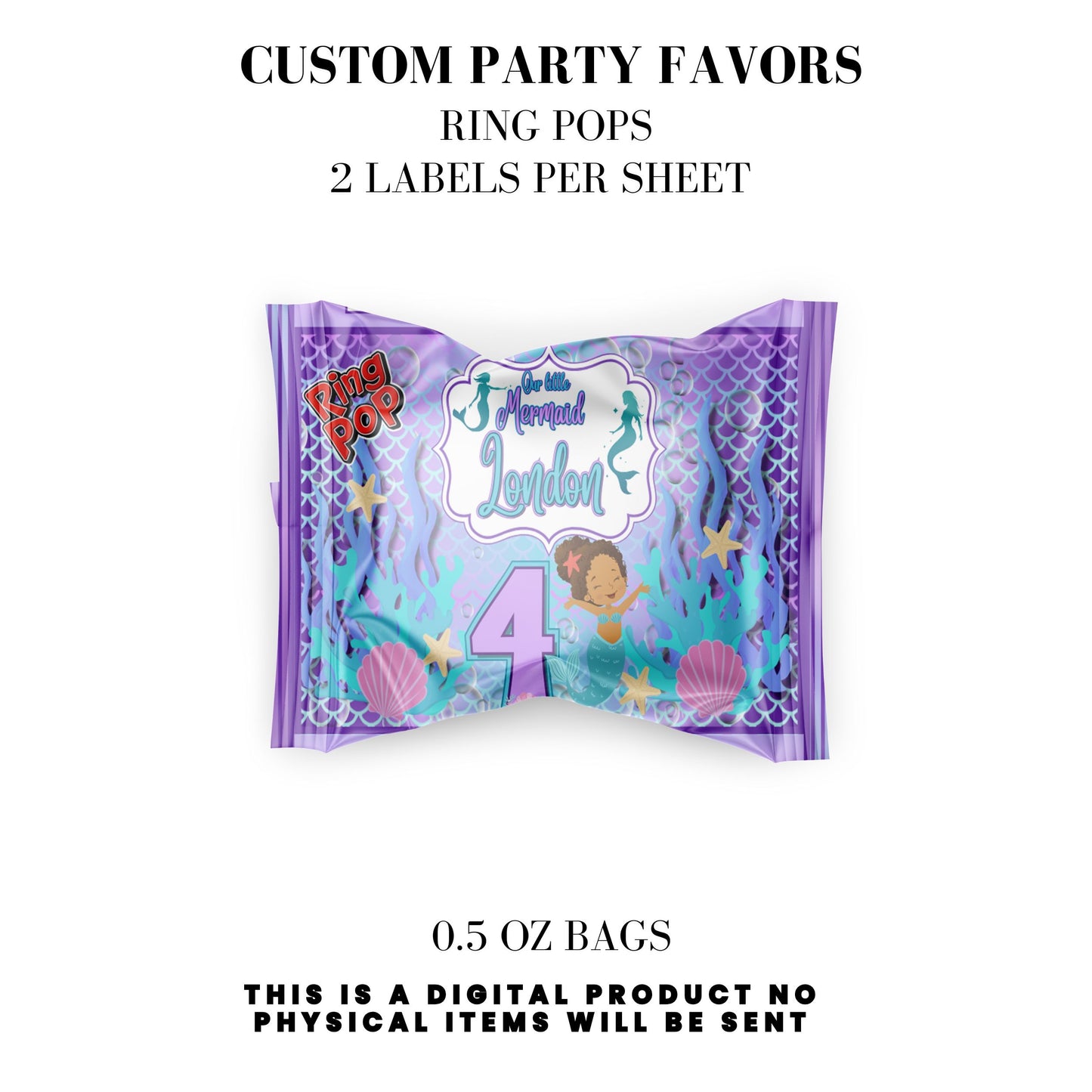 Our Little Mermaid Birthday Party Favors DFY