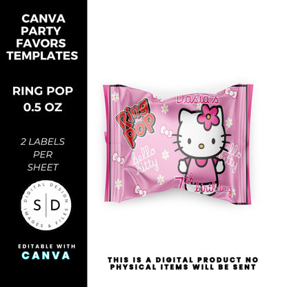 Kitty Birthday Party Favor Templates Bundle