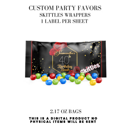 Red Roses & Black Lace Party Favors DFY