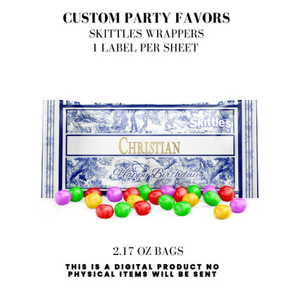 Classic Toile De Juoy Blue Party Printable Favor Designs DFY