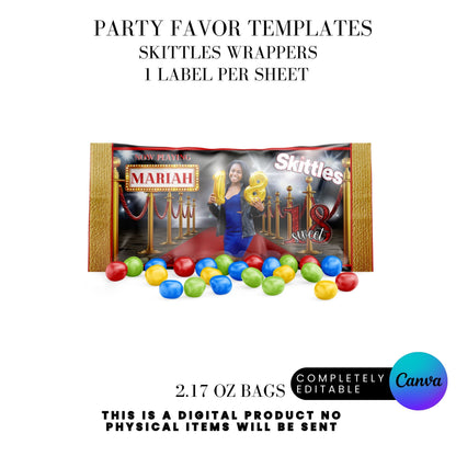 Hollywood Red Carpet Birthday Party Favors Templates Bundle