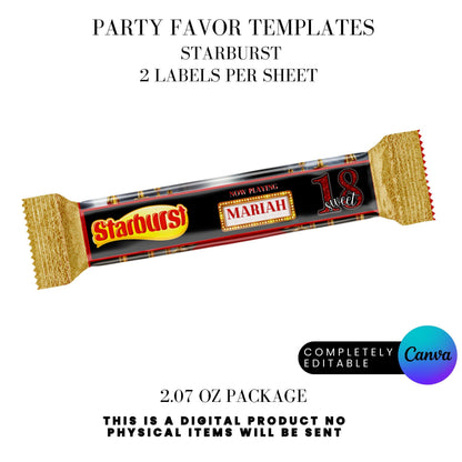 Hollywood Red Carpet Birthday Party Favors Templates Bundle