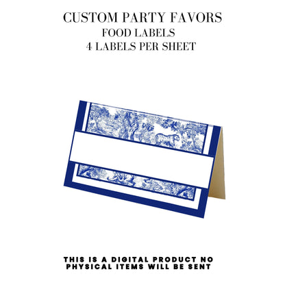 Classic Toile De Juoy Blue Party Printable Favor Designs DFY