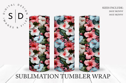 3d Floral Bundle 24 Seamless Tumbler Wrap Designs