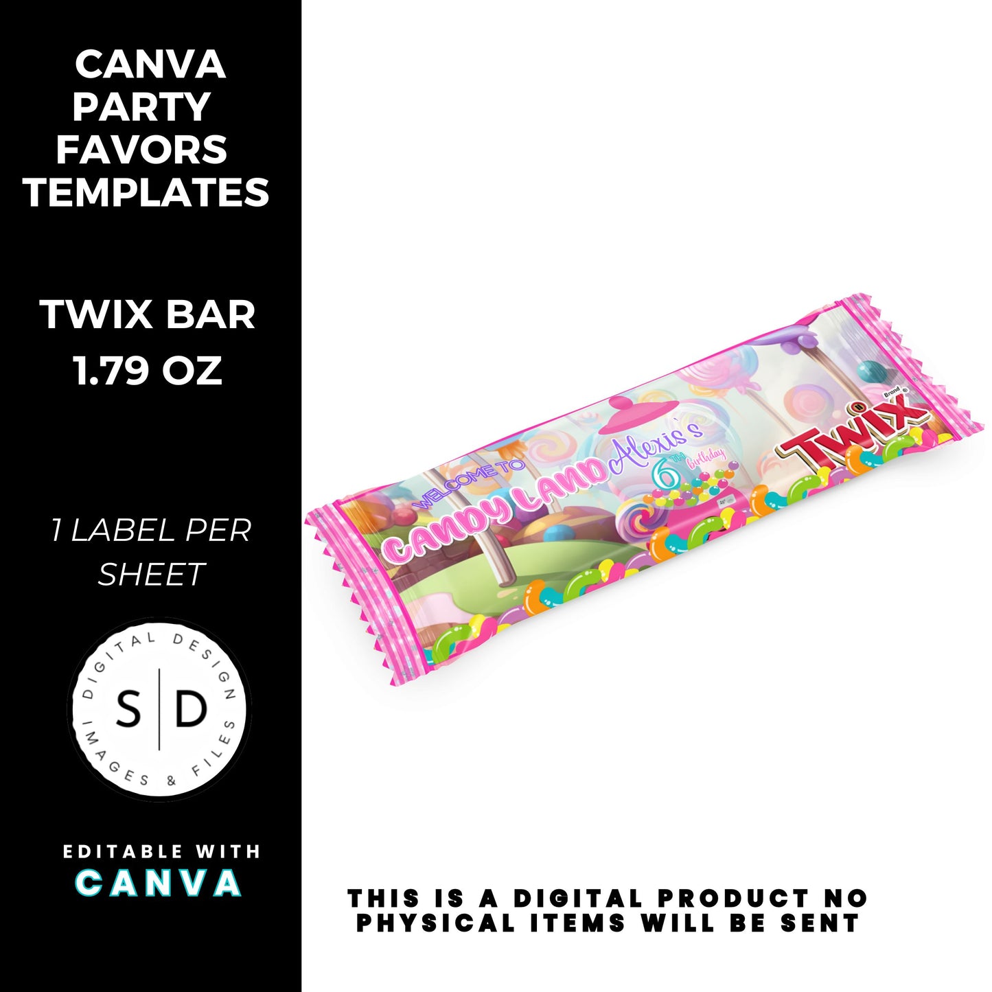 Candy Land Sweets Birthday Party Favor Templates