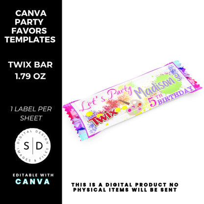 Let's Paint Birthday Party Favor Templates