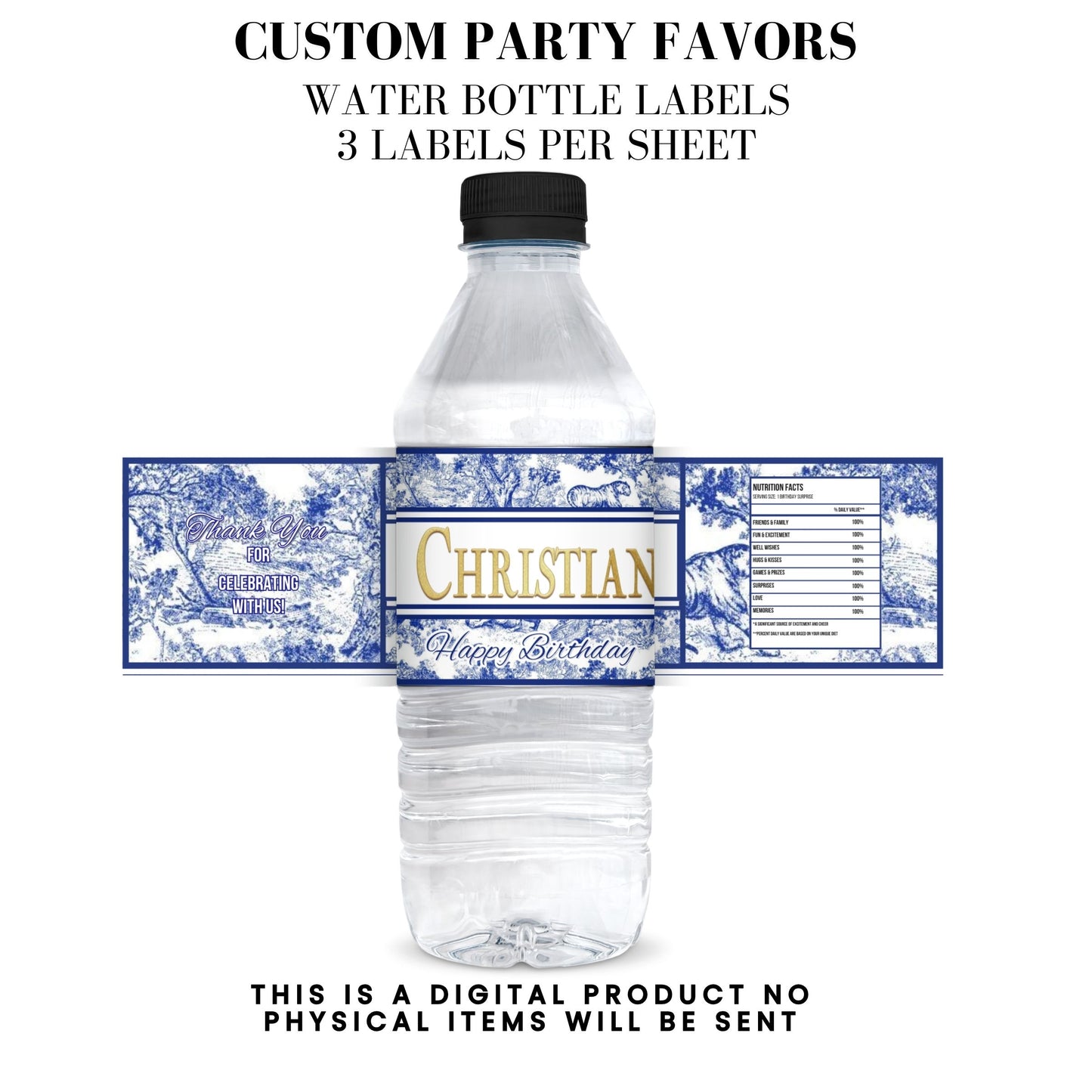 Classic Toile De Juoy Blue Party Printable Favor Designs DFY