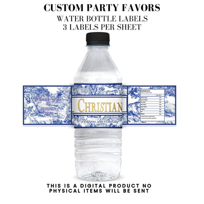 Classic Toile De Juoy Blue Party Printable Favor Designs DFY