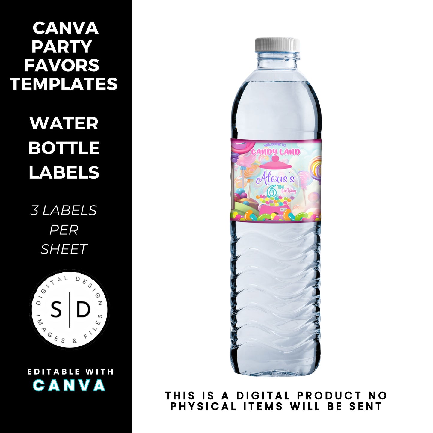 Candy Land Sweets Birthday Party Favor Templates