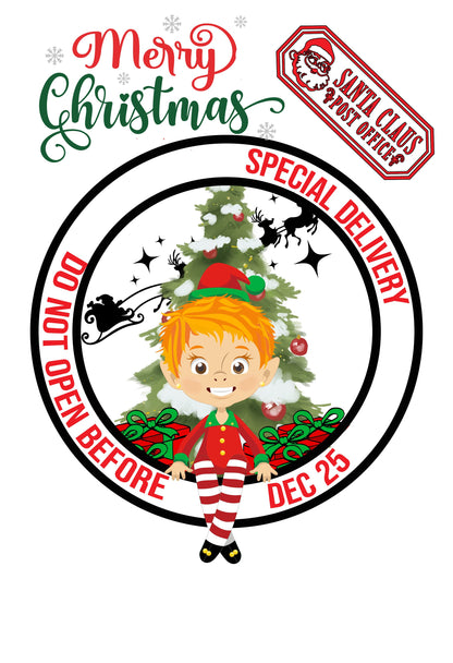 Santa Sack Elf Girl PNG