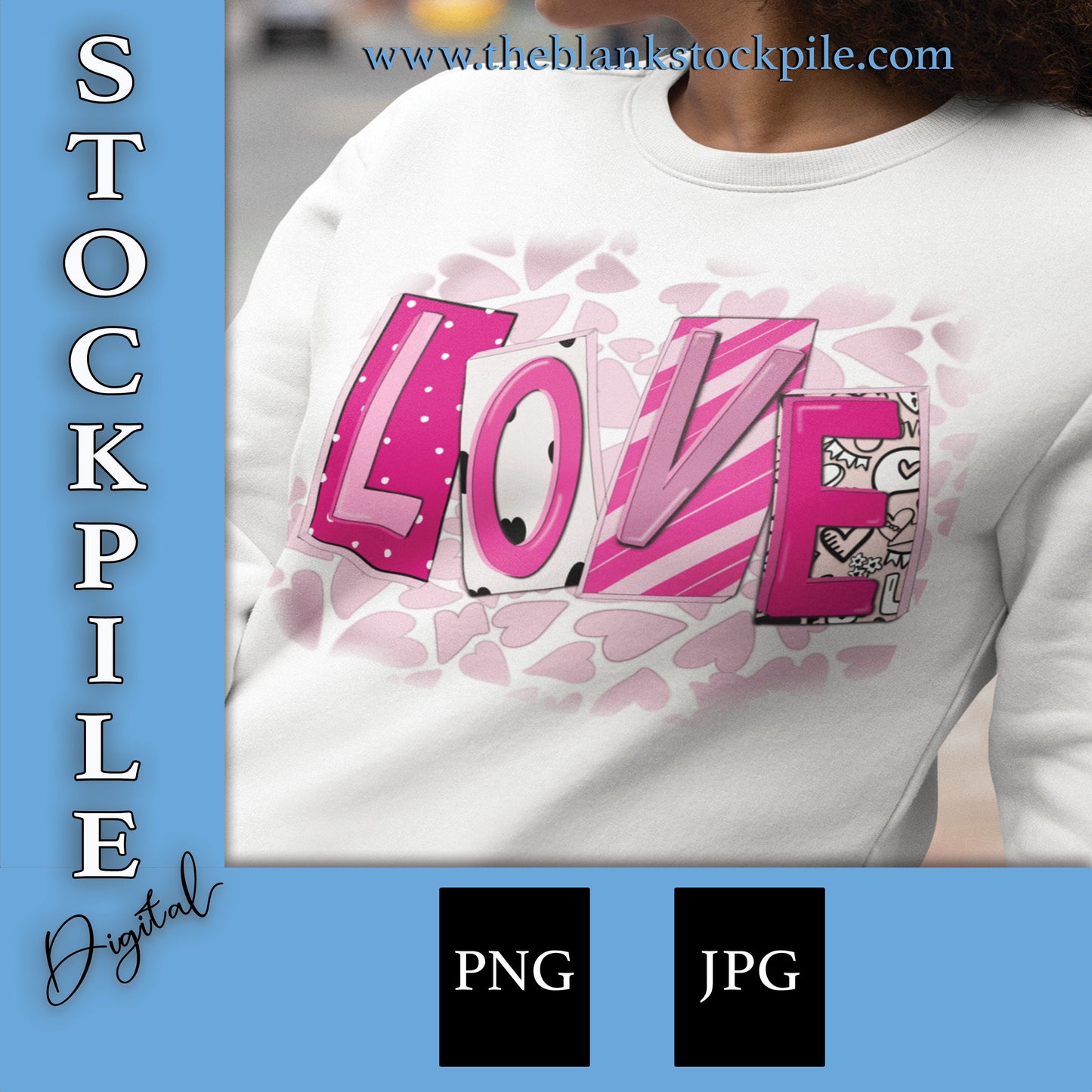 Love Block Letter Valentines PNG