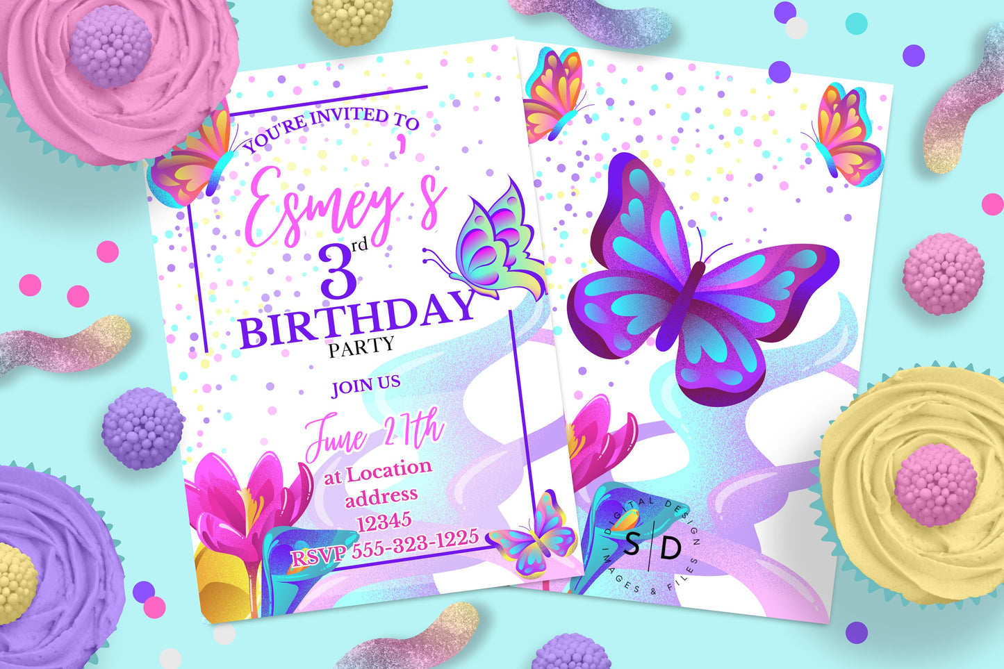Butterfly Birthday Invitation