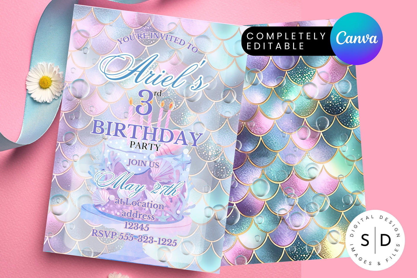 Mermaid Birthday Invitation