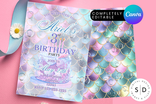 Mermaid Birthday Invitation