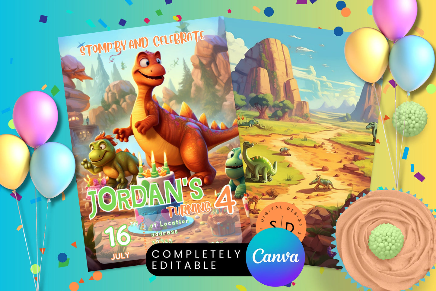 Dinosaur Birthday Invitation